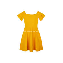 Women's Knitted Ottoman Stitch Zip-Back Ruffle Sleeve Dress